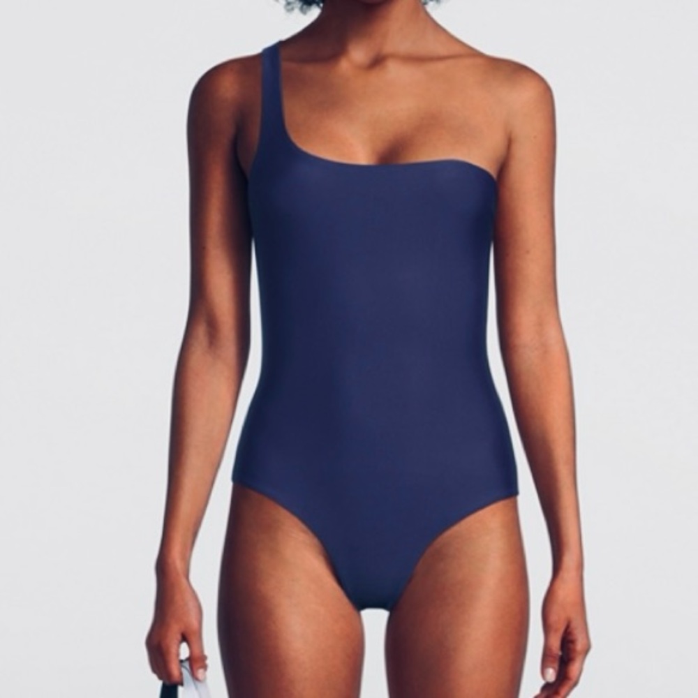 JADE SWIM Apex One-Piece Swimsuit Navy Shimmer Size XL NWT